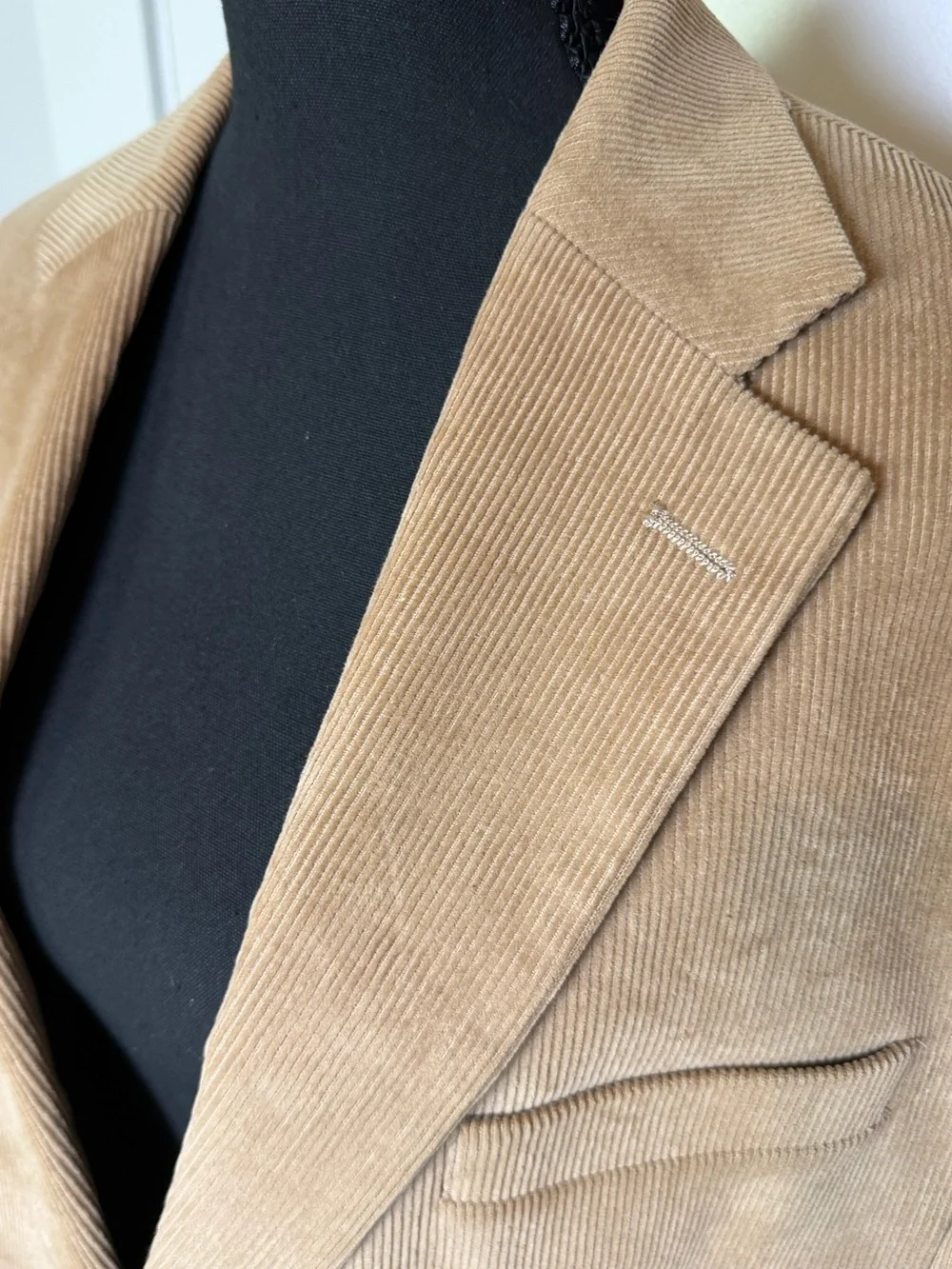 Chaps Mens 42R Tan Corduroy Sport Coat Blazer 2 Button Cotton Classic Fit